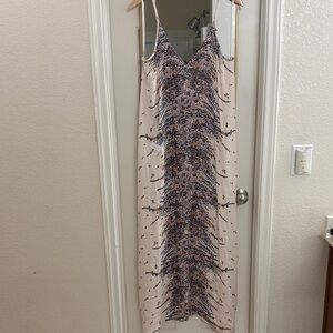 Lovestitch Elegant Maxi Dress in Soft Pink and Navy